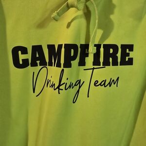 Neon Green Campfire Drinking Team Hoodie